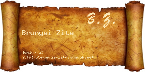Brunyai Zita névjegykártya